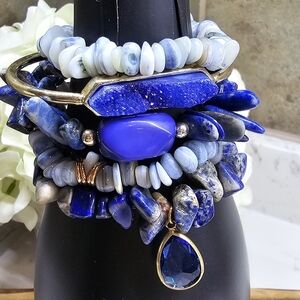 Druzy Dreams Stack Bracelets Set In Blue